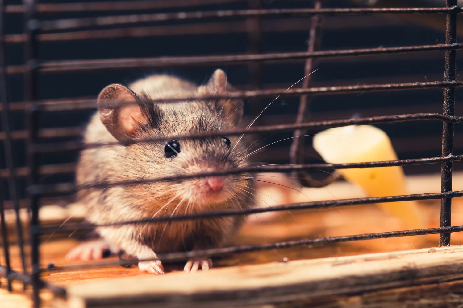 mice caught in the cage mousetrap